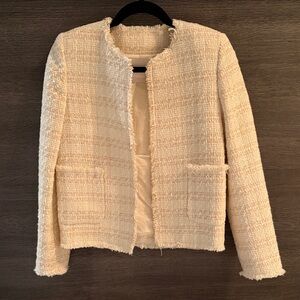 Mango Women's Cream Textured Blazer